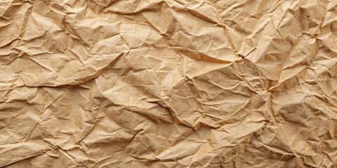 Fototapeta premium A close-up texture of crumpled paper, highlighting the intricate folds and creases that create a captivating interplay of light and shadow.