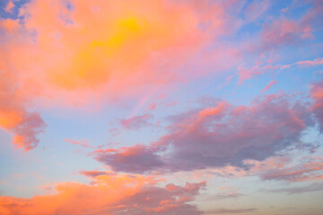 burning sky at sunset. Red sky abstract background.
