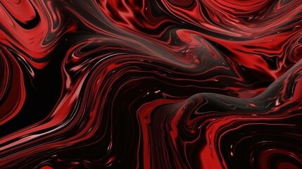 Fototapeta premium Abstract Red and Black Liquid Swirl Pattern