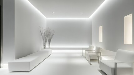 Minimalist Monochrome Modern Interior Design with Ambient Lighting
