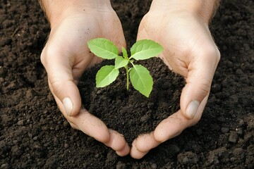 Nurture a growing plant in your hands