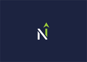 Letter n with arrow logo icon design vector design template inspiration