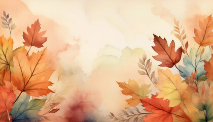 Elegant Fall Leaves Thanksgiving autumn leaves with warm tones watercolor