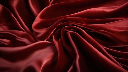 Obraz premium Smooth Red Velvet Fabric with Elegant Folds and Texture