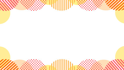 幾何学フレーム　飾り　枠　素材　ポップ　ウェーブ　抽象的　おしゃれ　ストライプ　ボーダー　水玉　シンプル　見出し　タイトル　囲み　表紙　ポスター　16:9