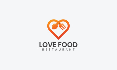 Love Food logo design vector template