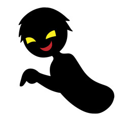 黒色のシルエットの悪人イメージの素材