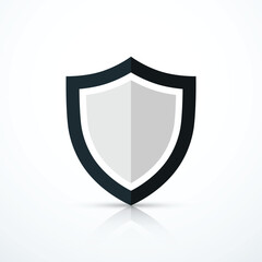 Black shield icon. Vector illustration
