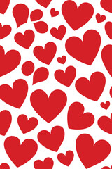 Romantic Red Valentine's Day Seamless Heart Pattern Vector