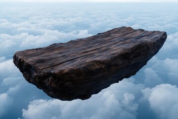 Fototapeta premium Floating rock formation in the sky