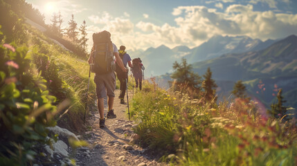 Obraz premium Exploring Scenic Views on a Hiking Journey