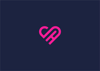Letter sh love logo icon design vector design template inspiration