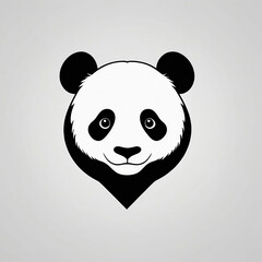 Fototapeta premium Illustration logo design minimalist artwork of a panda