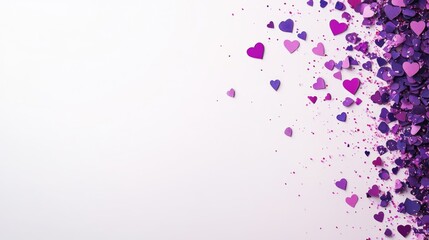 Fototapeta premium Colorful Heart Confetti on White Background