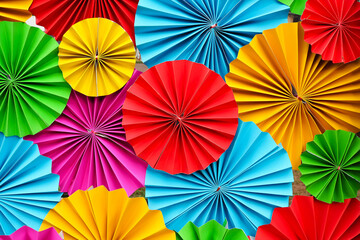 Obraz premium Abstract of beautiful colorful paper filigree strips folded for background