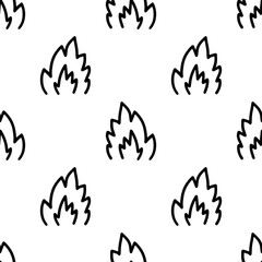 Cartoon doodle of Fire effect element seamless pattern.