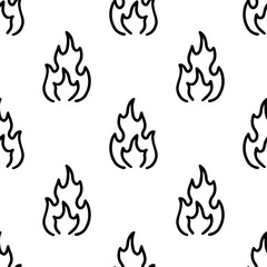 Cartoon doodle of Fire effect element seamless pattern.