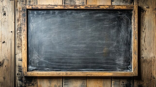 A Rustic Wooden Framed Chalkboard on a Weathered Wall