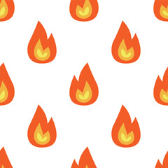 Cartoon fire effect seamless pattern.
