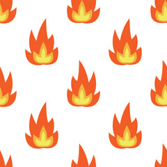 Cartoon fire effect seamless pattern.