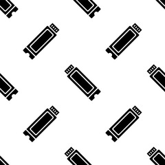 Cartoon silhouette solid state drive seamless pattern.