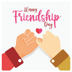 Two little fingers interlocked. Two friends promise to be friends forever. Friendship Day concept. Flat vector illustration.
