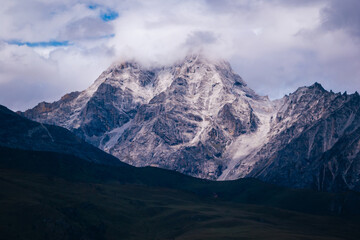 High altitude snow capped mountain in Sichuan, China