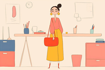 Office Girl Illustration