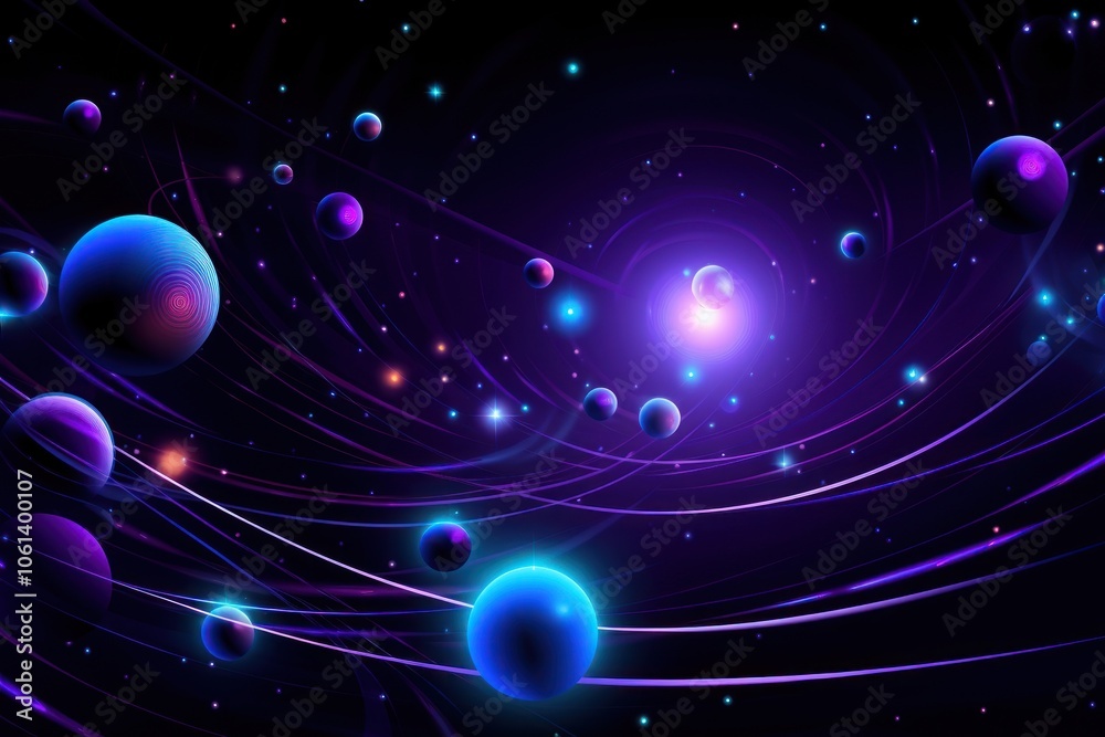 Canvas Prints neon solar system background backgrounds astronomy universe.