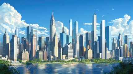Fototapeta premium Stunning Metropolis: A Futuristic Urban Landscape