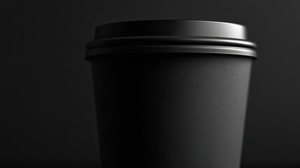 Black Paper Coffee Cup with a Textured Surface
