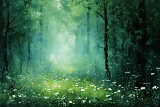 Green impressionism style background backgrounds landscape sunlight.