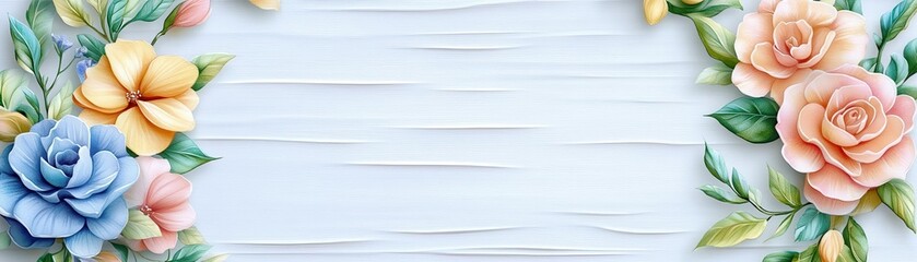 Obraz premium Vintage frame, elegant details, soft pastel palette, Watercolor style