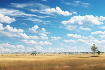 Obraz premium Prairie sky landscape grassland.