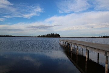 Dock On Astotin Lake, Elk Island National Park, Alberta