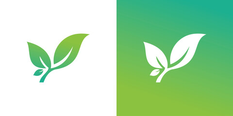 Leaf logo gradient colorful design inspiration