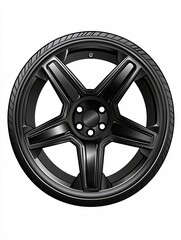 Obraz premium illustration of a stylish modern tire rim against a white backdrop, ideal for automotive graphics and designs.
