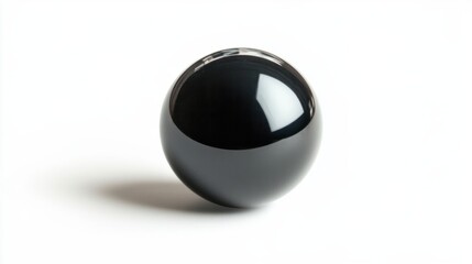 Glossy rubber ball floating with clean white backdrop and shadow