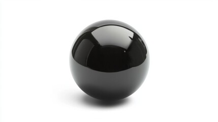 Glossy rubber ball floating with clean white backdrop and shadow