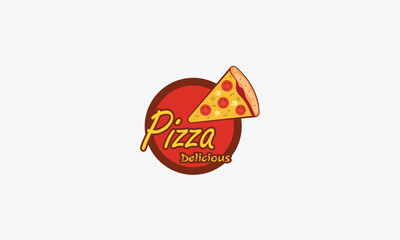 Pizza logo design vector template
