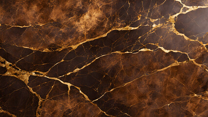 A brown and gold marble wall with cracks and splinters