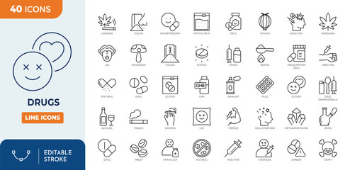 drugs icon set