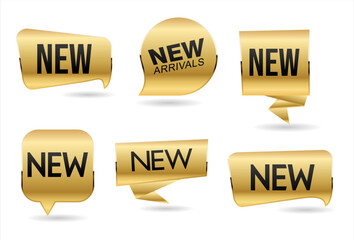 New arrival Badge and Tags in gold Design Style vector illustration 