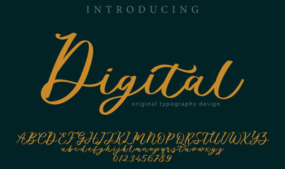 Digital Font Stylish brush painted an uppercase vector letters, alphabet, typeface