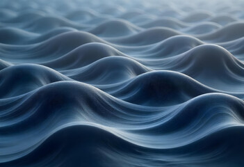 Obraz premium Smooth, undulating waves create serene and calming ocean texture, showcasing beauty of nature patterns in shades of blue