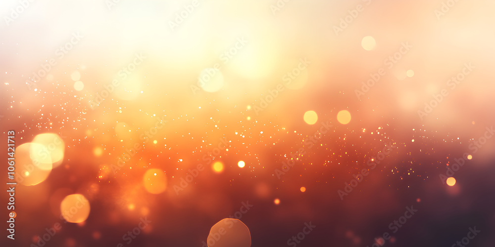 Poster golden hour glow: a captivating abstract backdrop of golden light, shimmering with bokeh and a warm,