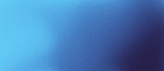 Grainy gradient light sky blue and deep blue color abstract background glowing wave dark backdrop, noise texture banner poster header design