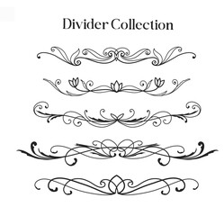 Elegant floral dividers in black outline, perfect for adding a decorative touch to invitations, wedding designs, and digital scrapbooking. Includes various botanical and vintage-inspired divider style