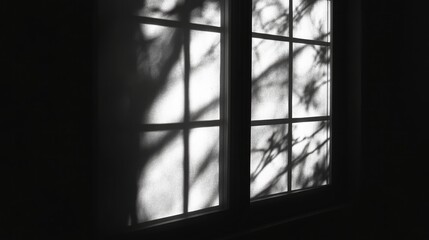 Soft Shadow Overlay from Window, Minimalistic Background Design on Transparent Surface, Perfect for Adding Elegance to Graphic, Commercial, or Background Applications