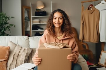 Naklejka premium Box cardboard packing fashion.